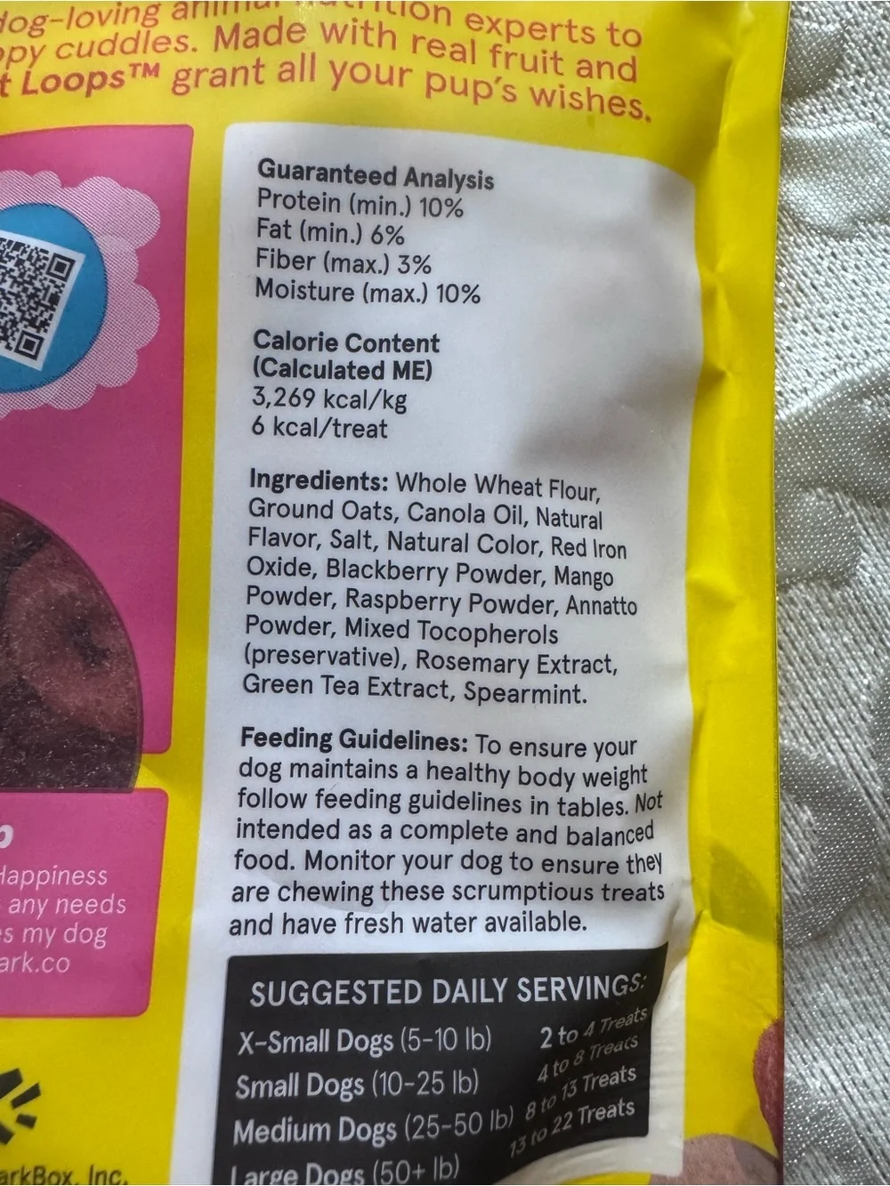 BARK Fruity Toot Loops Crunchy Dog Treats 4 oz  - No grains - Exp 07/2027